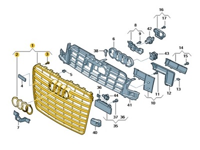 РЕШЁТКА РАДИАТОРА РЕШЁТКА БАМПЕРА ПЕРЕД AUDI A8 D4 ASO ОРИГИНАЛ РЕСТАЙЛ НОВЫЙ
