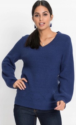 BONPRIX Bodyflirt * NOWY granatowy SWETER * 32/34