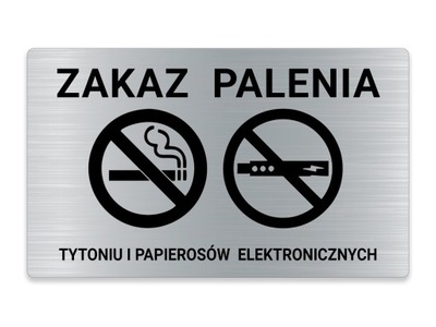 TABLICZKA Zakaz Palenia Tytoniu i e-papierosów