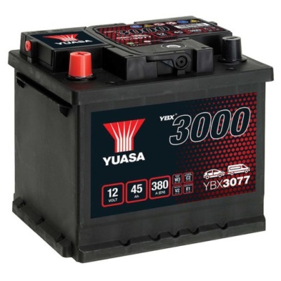 Акумулятор yuasa 12v 45ah 380a l+ ybx3077 фото №1