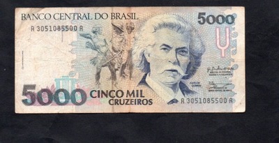 BANKNOT BRAZYLIA -- 5000 CRUZEIROS