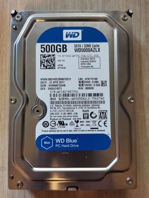 Dysk twardy Western Digital WD Blue WD5000AAKX 500GB SATA 3,5"