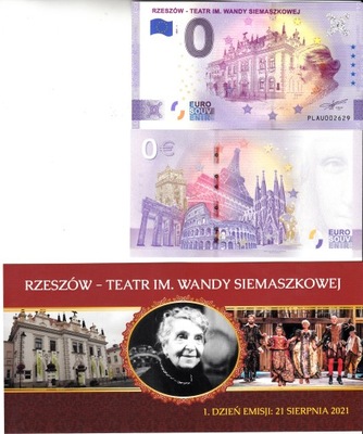 Banknot 0-euro-Polska 2021-1A- Rzeszow -Teatr
