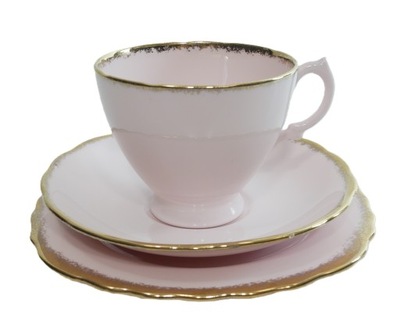 ANTYK - RÓŻOWA FILIŻANKA TRIO VINTAGE - ROYAL VALE