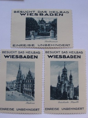 Zwiedzaj Uzdrowisko Wiesbaden 3 zalepki reklamowe