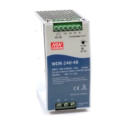 WDR-240-48 Zasilacz na szynę DIN 240W 48V 5A