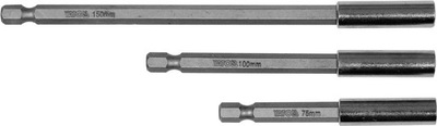 ZESTAW UCHWYTÓW DO BITÓW - 3SZT 75/100/150MM YT-04699 TOY