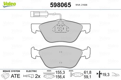 КОЛОДКИ ПЕРЕД VALEO ALFA ROMEO 156 FIAT MAREA