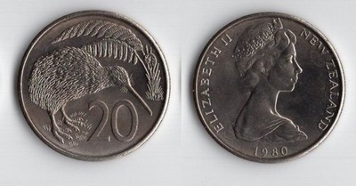 NOWA ZELANDIA 1980 20 CENTS