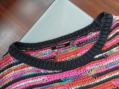 DESIGUAL kobiecy kolorowy sweter 38