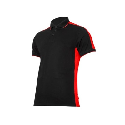 Koszulka Polo 190g/m2, Czarno-Czerwona, XL