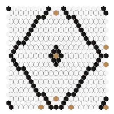 Dunin House Loves Mini Hexagon Rombdance Black mat