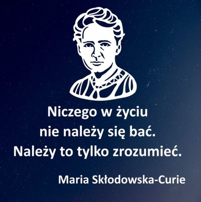 MARIA SKŁODOWSKA-CURIE: CYTAT- wycinanka z kartonu XL