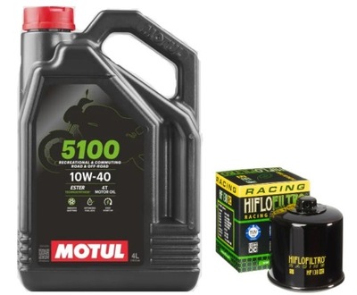 МАСЛО MOTUL 5100 10W40 4L 4T + ФІЛЬТР МАСЛОU HF138RC ГАЙКА 17MM