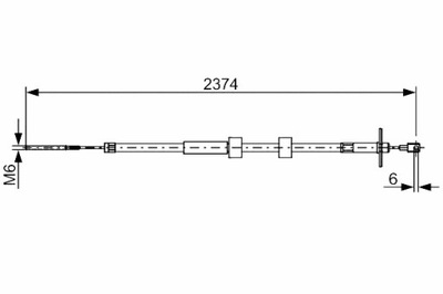 BOSCH LYNAS STABDŽIŲ RANKINIO L/P 2374MM MERCEDES G W461 G W463 