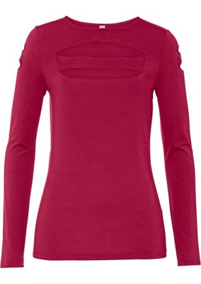 CZERWONA BLUZKA Z WYCIĘCIAMI _SM 34