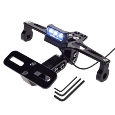 SOPORTE TABLAS MOTOCICLETA DIODO LUMINOSO LED NEGRAS ALUMINIO  