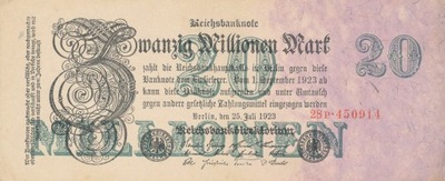 [MB6281] Niemcy 20 millionen mark 1923