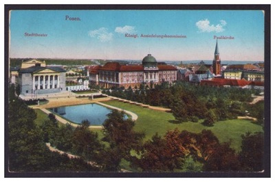 Poznań Panorama - Posen, obieg 1915 rok
