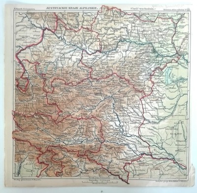 mapa Austryackie kraje alpejskie cz wsch 1898r SPK