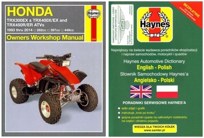 Honda TRX300EX TRX400EX TRX400X TRX450R TRX450ER (93-14) instr +GRATIS 24h 