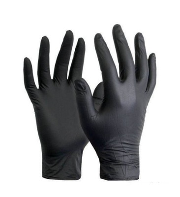 Rękawiczki nitrylowe r. L czarne 100 sztuk