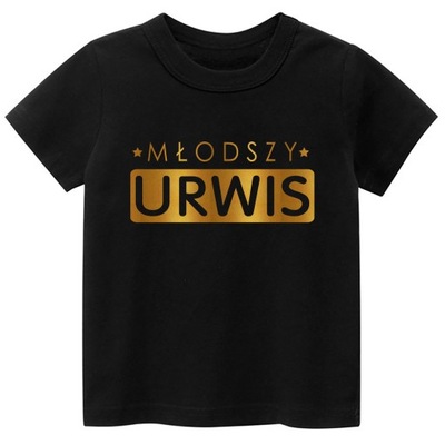 T-shirt, koszulka napisy Młodszy urwis r. 110