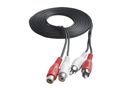 Kabel 2 wtyki RCA - 2 gniazda RCA 3m