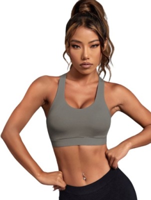 SHEIN TOP DAMSKI SPORTOWY SZARY GŁADKI 36 1VNI