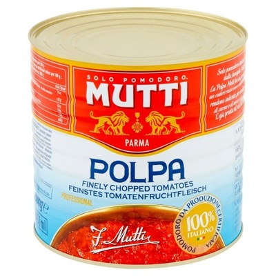 Pomidory Drobno Krojone MUTTI 2,5 kg Pulpa 2500 g