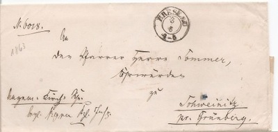 WROCŁAW -BRESLAU -list z 1863 roku -do ZIELONA GÓRA GRUNBERG