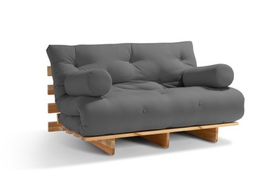 Sofa z funkcją spania 120x200 cm - Pascall Slim Basic Futon Szary