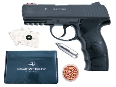 Wiatrówka pistolet CO2 Borner W3000 Full Metal kal. 4,5 mm + gratisy