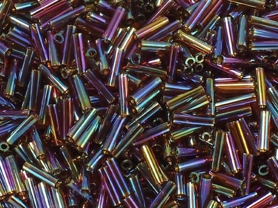 Miyuki Bugle 2-257 Trans-Rainbow Smoky Topaz-10g