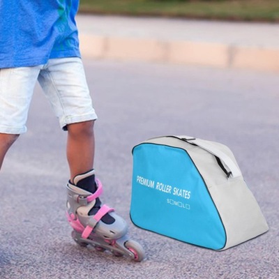 Lekka torba na buty do jazdy na rolkach do hokeja na lodzie, niebieska