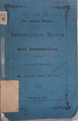 Kanonifchen Moren und ihren Bufammenbang 1847