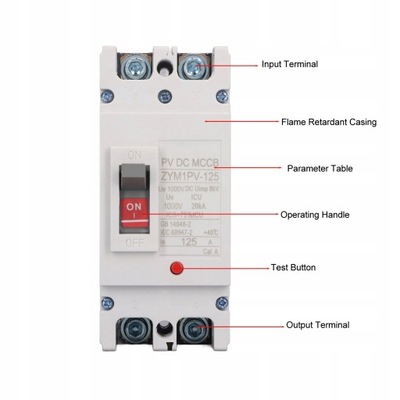 SWITCH AUTOMATIC MCCB 2P 1000V 125A MINI  