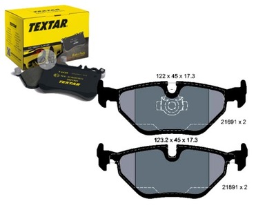 КОЛОДКИ ГАЛЬМІВНІ BMW ЗАД E39 11 95- TEXTAR