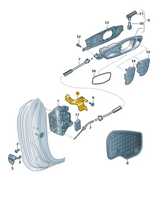 Накладка замка дверь левая audi a1 aso оригинал фото №1