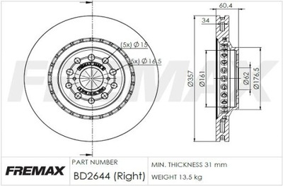 DISCOS DE FRENADO FREMAX BD-2644  