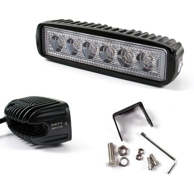 ПАНЕЛЬ 6 LED (СВІТЛОДІОД) X3W 18W ФАРА РОБОЧА 12V 24V IP67 E9 16CM NEOMAX