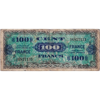 Francja, 100 Francs, Flag/France, 1944, 06827131,