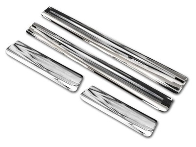 Накладки пороговые vw t-roc 2017+ блеск фото №1