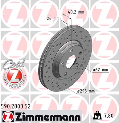 ZIMMERMANN 590.2803.52 ДИСК ГАЛЬМІВНИЙ