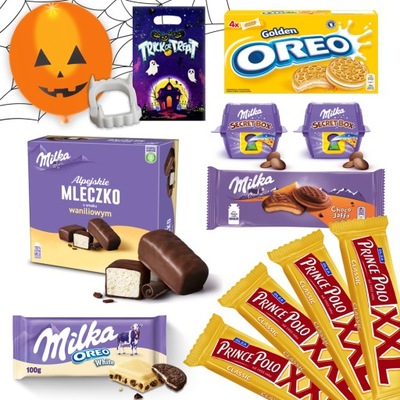 Zestaw słodyczy na Halloween mix Milka, Oreo i Prince Polo gratisy