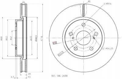 ДИСКИ ТОРМОЗНЫЕ HAM. 2 ШТУКИ LEXUS P. IS 05- MAXGEAR