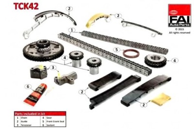 Набор цепи распределительного вала fai autoparts 13028ad202 фото №1