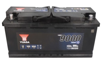 АККУМУЛЯТОР YUASA СТАРТ СТОП AGM YBX9020 P+ 105AH 950A 12V