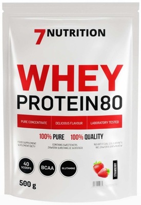 7Nutrition Whey Protein 80 białko 500g Truskawka