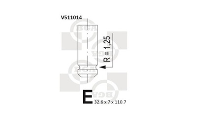 КЛАПАН ВПУСКНЫЕ I ВЫПУСКНЫЕ BGA V511014 + В ПОДАРОК